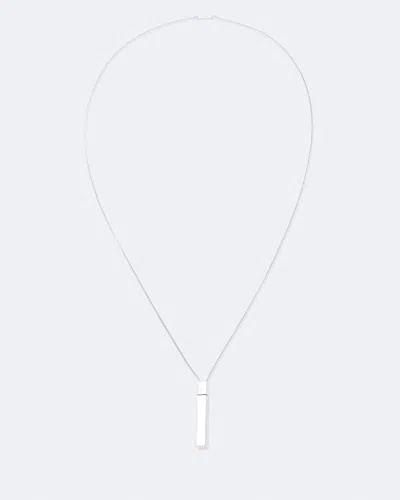 Allsaints Women's Marlo Box Pendant Long Necklace In Silver
