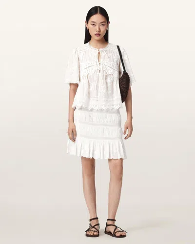 Allsaints Masie Mini Skirt In White