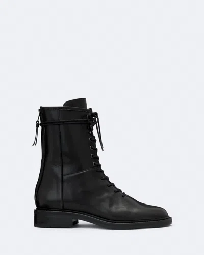 Allsaints Women's Misty Back-zip Leather Military Boots In Blue