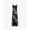 Allsaints Bryony Midi Slip Dress In Monica Petal P
