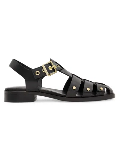 Allsaints Women's Nelly 30mm Studded Leather Sandals In Black