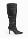 Allsaints Women's Nori Shimmer Knee High Leather Boots In Black In Black