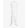 Allsaints Gianna Embroidered Maxi Dress In Off White