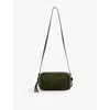 Allsaints Miro Barrell Leather Crossbody Bag In Olive Green