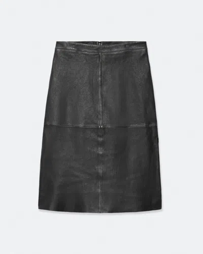 Allsaints Olivia Leather Skirt In Black