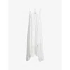 ALLSAINTS ALLSAINTS WOMEN'S OPTIC WHITE AREENA RELAXED-FIT EMBROIDERED ORGANIC-COTTON MIDI DRESS