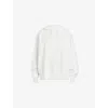 Allsaints Womens Optic White Talon Graphic-print Relaxed-fit Organic-cotton Hoody In Optic White