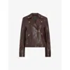 Allsaints Dalby Leather Moto Jacket In Oxblood Red
