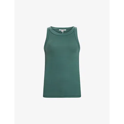 Allsaints Womens Pine Green Rina Stretch-jersey Tank Top