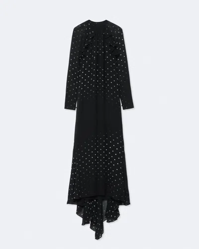 Allsaints Womens Clarisse Polka-dot Woven Maxi Dress Polka Dot Blac In Black