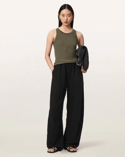 Allsaints Rina Crew Neck Sleeveless Tank Top In Green