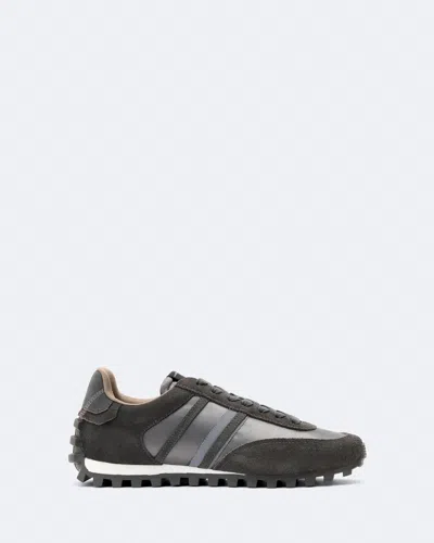 Allsaints Women's Robin Satin And Suede Runner Trainers In Gray