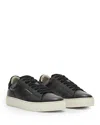 Allsaints Shana Low Top Leather Trainers In Black