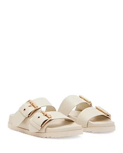 Allsaints Sian Leather Buckle Sandals In Chalk White