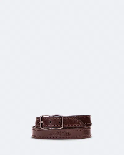 Allsaints Women's Siloh Leather Double-wrap Bracelet In Red