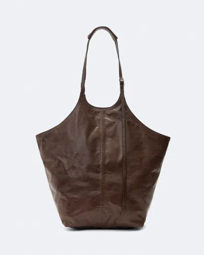 Allsaints Women's Siloh Leather Magazine Tote Bag In Brown