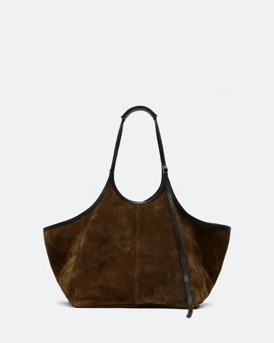 Allsaints Women's Siloh Oversized Suede Tote Bag In Brown