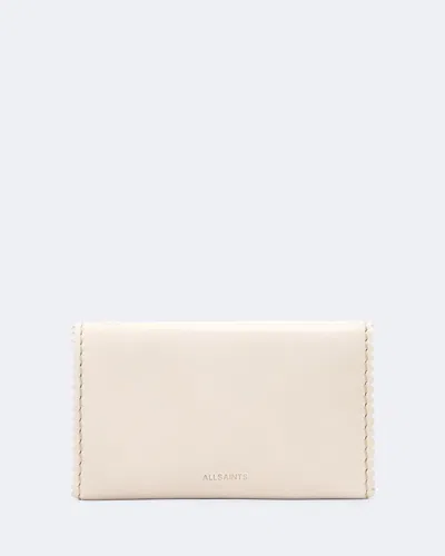Allsaints Women's Siloh Pinked-edge Leather Bi-fold Wallet In Neutral