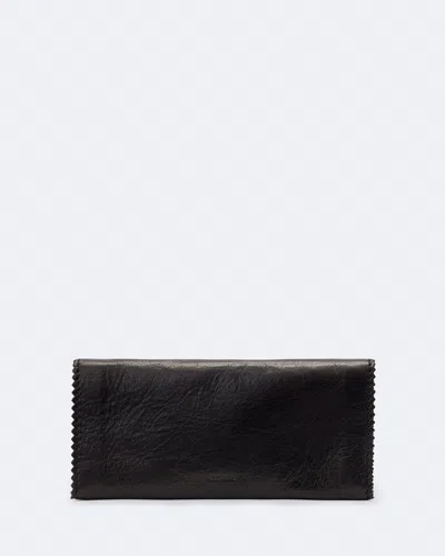 Allsaints Women's Siloh Pinked-edge Leather Continental Wallet In Black