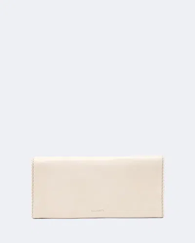 Allsaints Women's Siloh Pinked-edge Leather Continental Wallet In Neutral