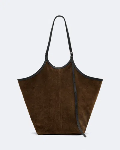 Allsaints Women's Siloh Suede Magazine Tote Bag In Green