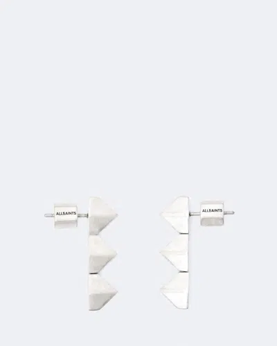 Allsaints Women's Spike Metal Bead Earrings In Warm Silver
