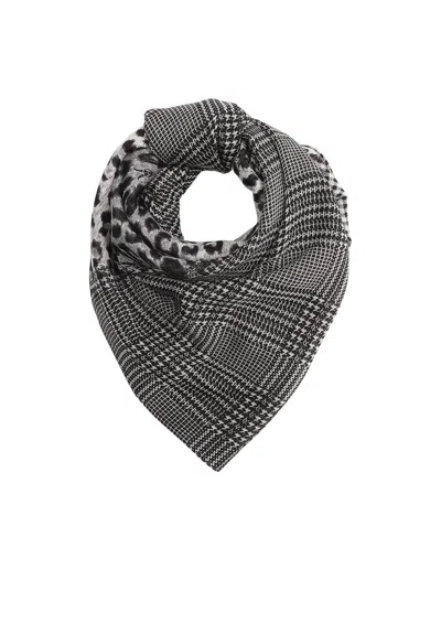 Allsaints Women's Stripe Patchwork Oblong Scarf In Grey In Gray