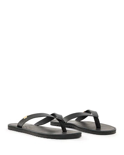 Allsaints Leather Sydney Flip Flops In Black