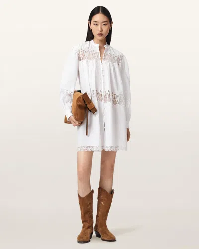 Allsaints Talisa Lace Minidress In White