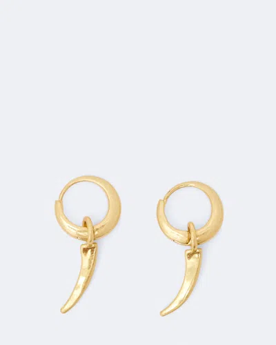 Allsaints Women's Talon Pendant Huggie Earrings In Antique Gold