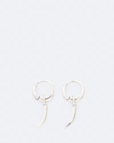 Allsaints Women's Talon Pendant Huggie Earrings In Silver