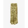 Allsaints Carla Maxi Skirt In Teresa Lime Gr