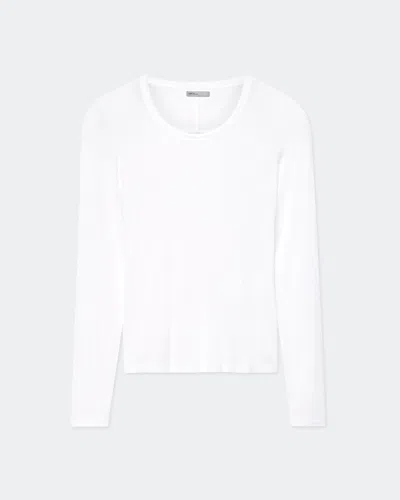 Allsaints Womens Teresa Long-sleeve Stretch-jersey T-shirt Optic White Xs