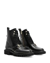 Allsaints Stellar Cap Toe Combat Boot In Black/warm Brass