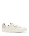 Allsaints Underground Leather Low Top Trainers In White/off White