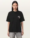 Allsaints Valen Etta Oversized T-shirt In Black