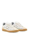 Allsaints Velma Low Top Round Toe Woven Leather Sneakers In Neutral
