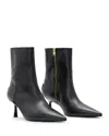 Allsaints Women's Cow Leather Vivian Pointed Toe Leather Boots In Black