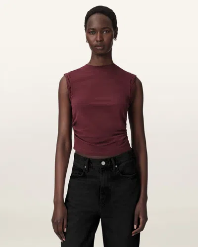 Allsaints West Tank Top In Burgundy