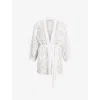 ALLSAINTS CARINA RELAXED-FIT EMBROIDERED COTTON KIMONO