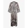 Allsaints Carine Sienna Longline Printed Kimono In White
