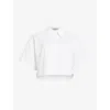 Allsaints Joanna Relaxed Fit Cropped Shirt In White