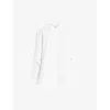 ALLSAINTS ALLSAINTS WOMEN'S WHITE MARCIE VAL EMBROIDERED-CUFFS RELAXED-FIT ORGANIC-COTTON SHIRT