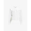 Allsaints Olea Removable Collar Pintucked Shirt In White