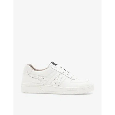 ALLSAINTS WOMENS WHITE VIX LOGO-PRINT LEATHER LOW-TOP TRAINERS EUR 38/5 UK