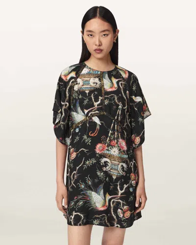 Allsaints Women's Xena Relaxed Fit Mini Dress In Black