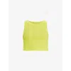 Allsaints Womens Zest Lime Gree Rina Cropped Woven Top