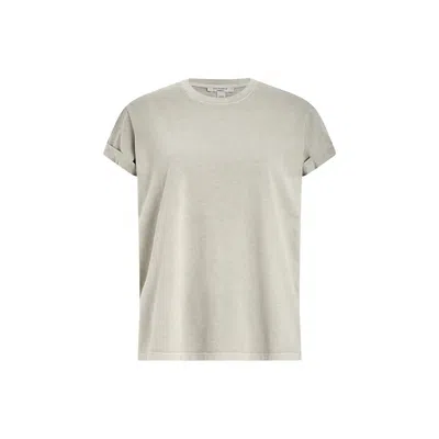 Allsaints Womens Abbey Stone Gr Anna Relaxed-fit Short-sleeve Organic-cotton T-shirt