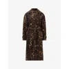 Allsaints Womens Leopard Brown Abel Leopard-print Cotton Trench Coat In Animal Print