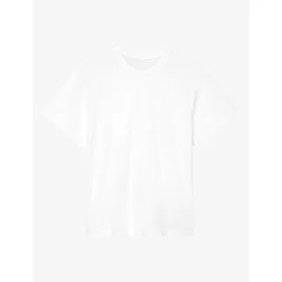 Allsaints Womens Addi Short-sleeved Cotton-jersey T-shirt Optic White